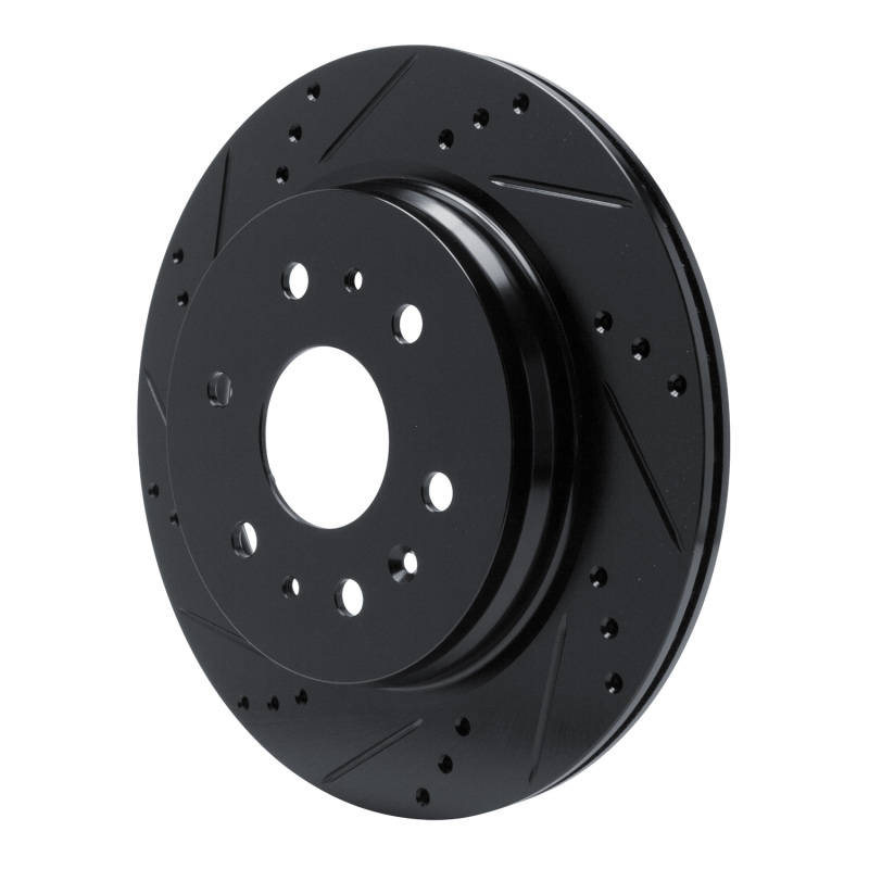 Cadillac Escalade Brake Rotor (1) - Rear Left - R1 Concepts - Drilled & Slotted - Black - `19-`25